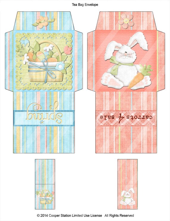 Digital Printable Easter Tea Bag Wrapper Etsy