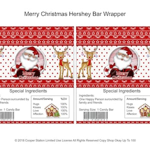 Printable Digital Christmas Hershey Candy Bar Wrapper - Etsy