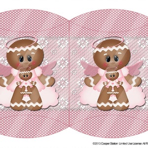 Christmas Gingerbread Angels Pillow Box