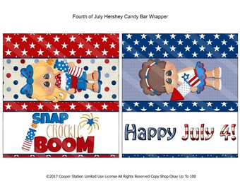 Printable Digital Fourth of July Chocolate Candy Bar Wrapper- July 4th - Candy Bar Wrapper - Independence Day Candy Wrapper