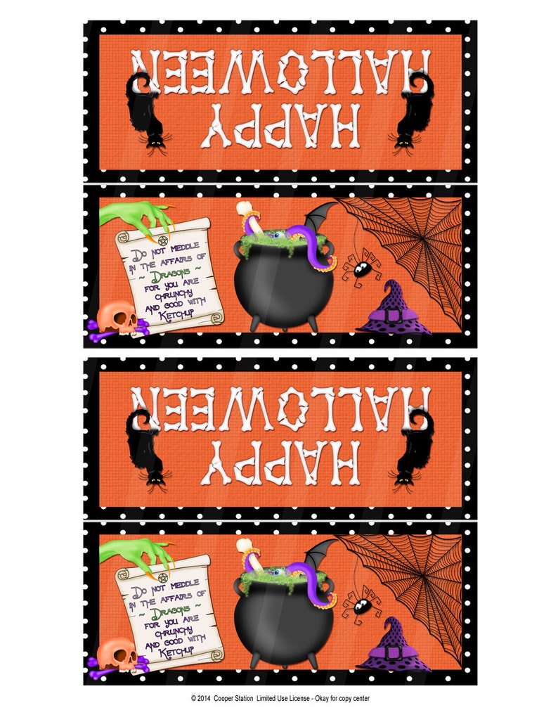 Digital Printable Halloween Bag Toppers Large and Small | Etsy