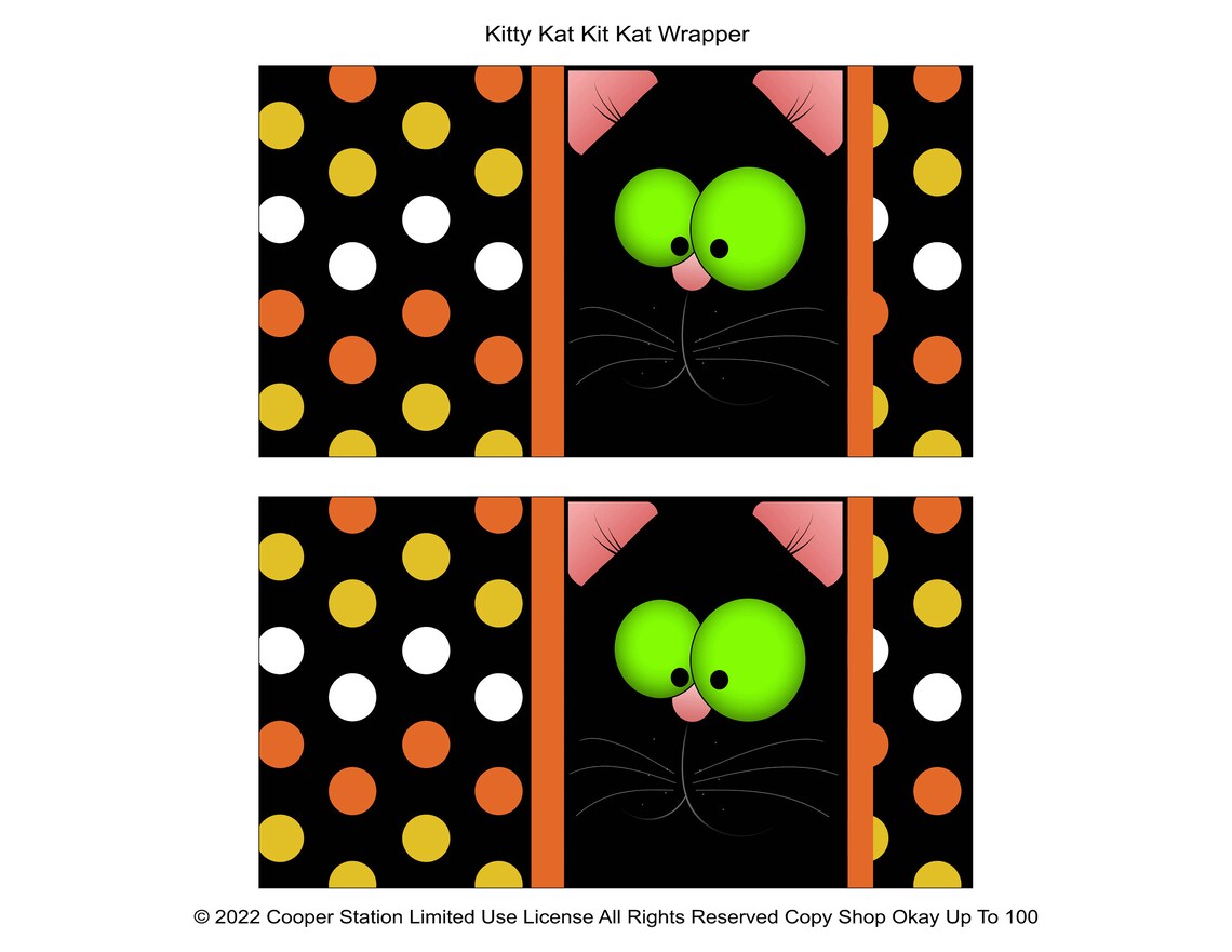 Digital Printable Halloween Kitty Kat Kit Kat Chocolate Bar - Etsy