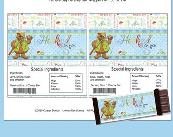 Printable Digital Father's Day Chocolate Candy Bar Wrapper- Dad - Husband Candy Wrapper - Fishing Chocolate Wrapper - chocolate wrapper
