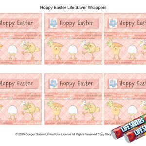 Digital Printable Easter Lifesavers Candy Wrapper - Chicks And Egg Lifesavers Candy wrapper - Happy Easter