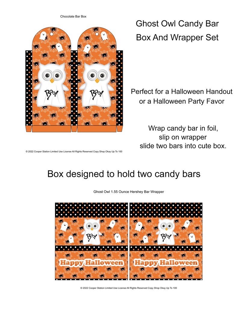 Halloween Digital Printable Hershey Candy Bar Wrapper and Box - Etsy