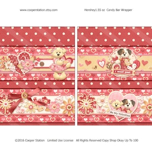 Printable Digital Valentine Candy Bar Wrapper - 1.55 oz Size