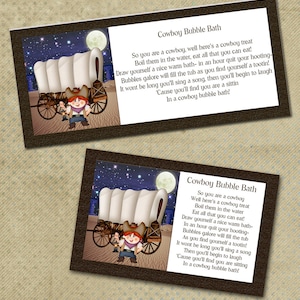 DIY Cowboy Bubble Bath Digital Bag Topper - Father&#39;s Day Gag Gift -BG005