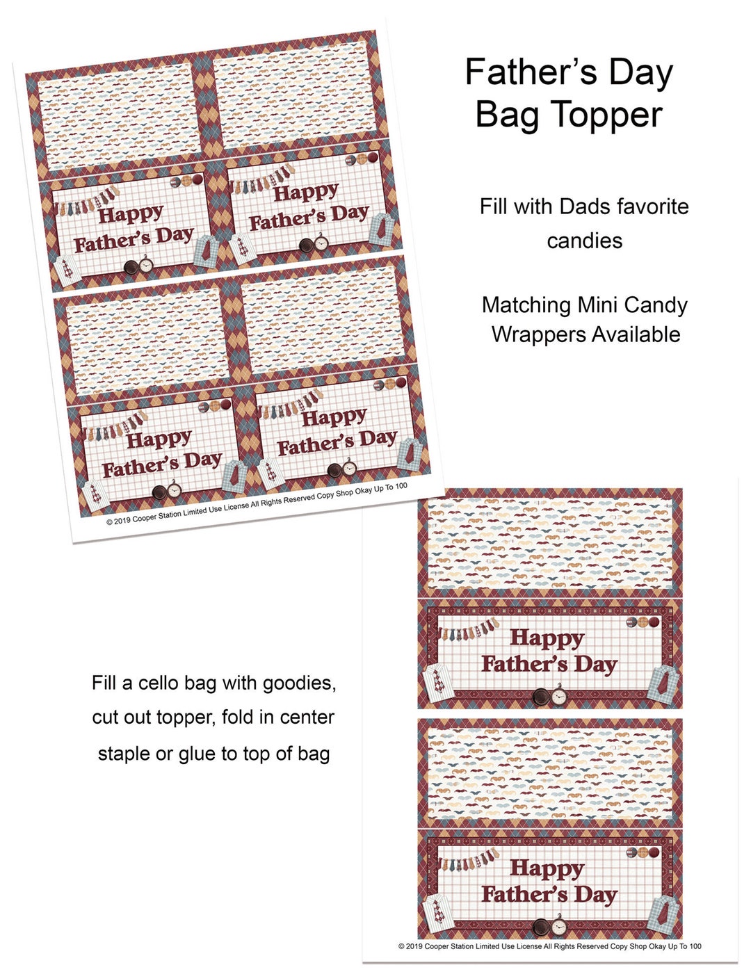 Printable Father's Day Bag Topper - Digital Bag Topper - Gift for Dad ...