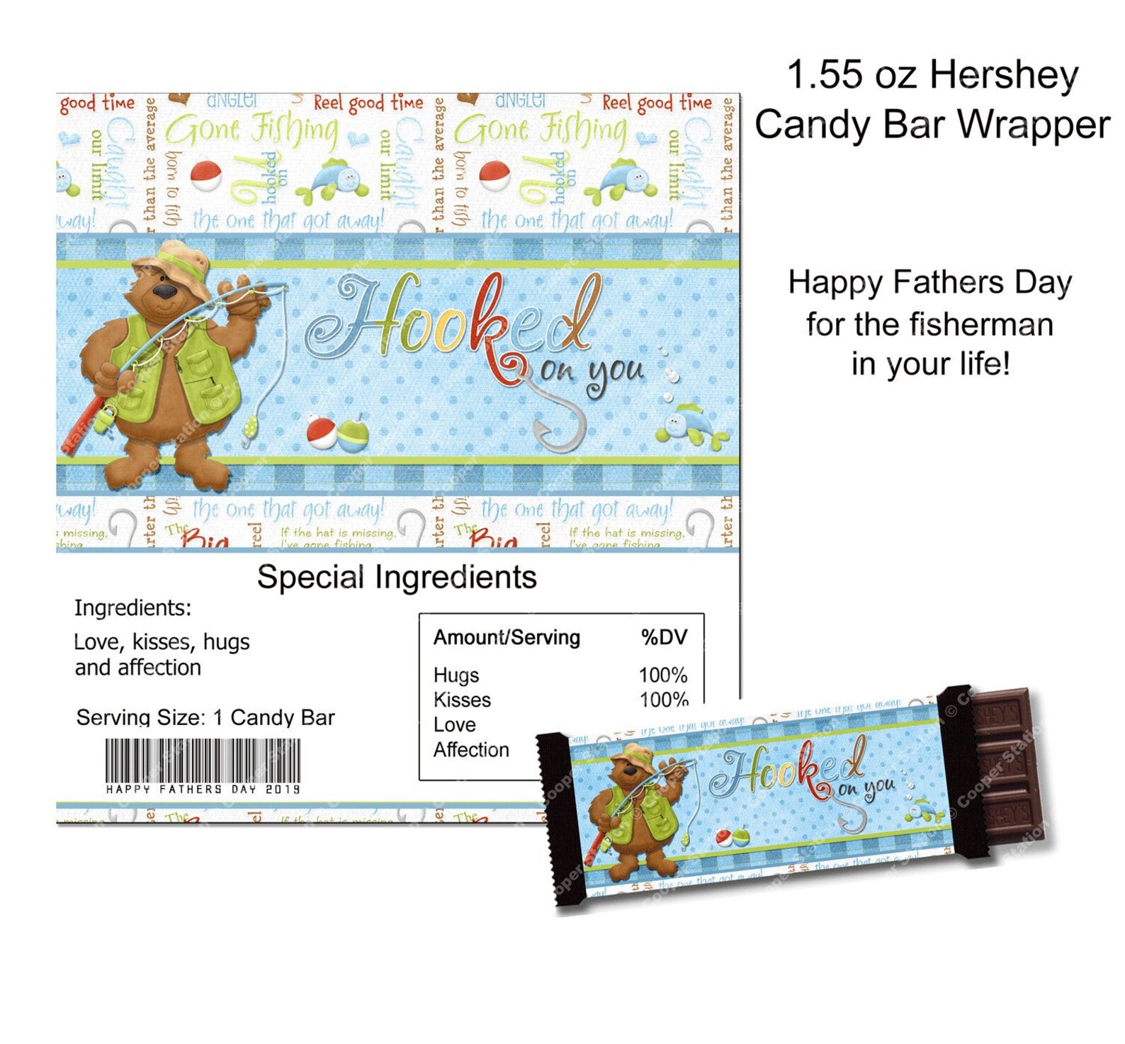Printable Digital Father's Day Hershey Candy Bar Wrapper | Etsy