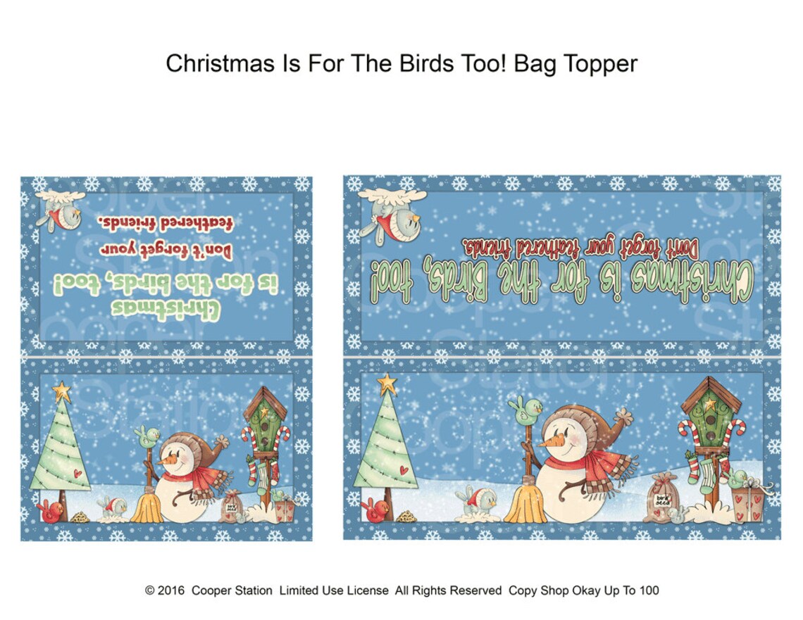 Digital Printable Christmas Bag Topper Christmas is for the - Etsy