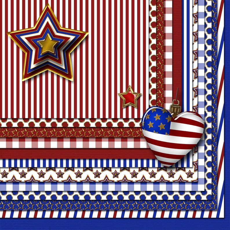 DIY Patriotic Paper Pack DP015 image 2