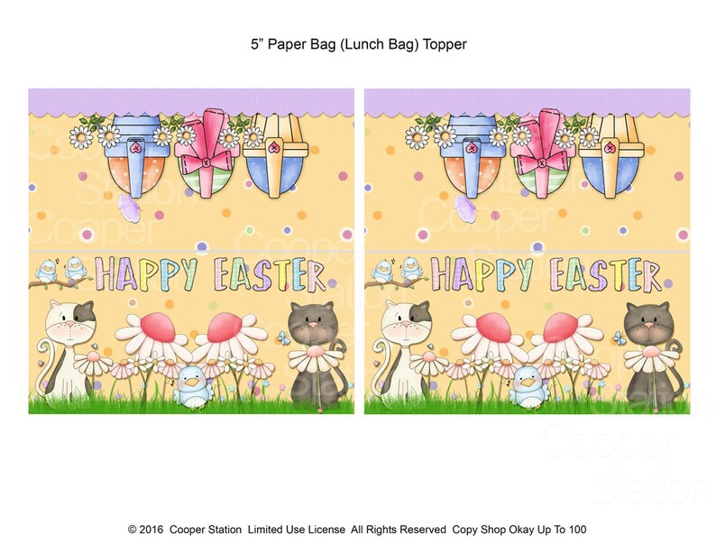 Printable Digital Large Paper Bag Topper Five Inches Wide | Etsy