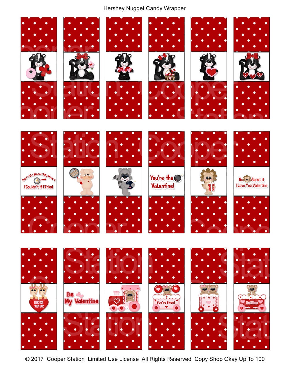 Digital Printable Hershey Nugget Candy Wrappers Valentine | Etsy