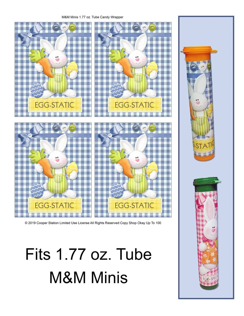 Electronic Printable Easter M M Minis 1.77 oz. Sweet Wrapper - Easter Sweet Wrapper - Minis 1.77 oz. Sweet Tube Wrapper- Blue Bunny photo relating to Printable Minis referred to as Electronic Printable Easter M M Minis 1.77 oz. Sweet Wrapper - Easter Sweet Wrapper - Minis 1.77 oz. Sweet Tube Wrapper- Blue Bunny
