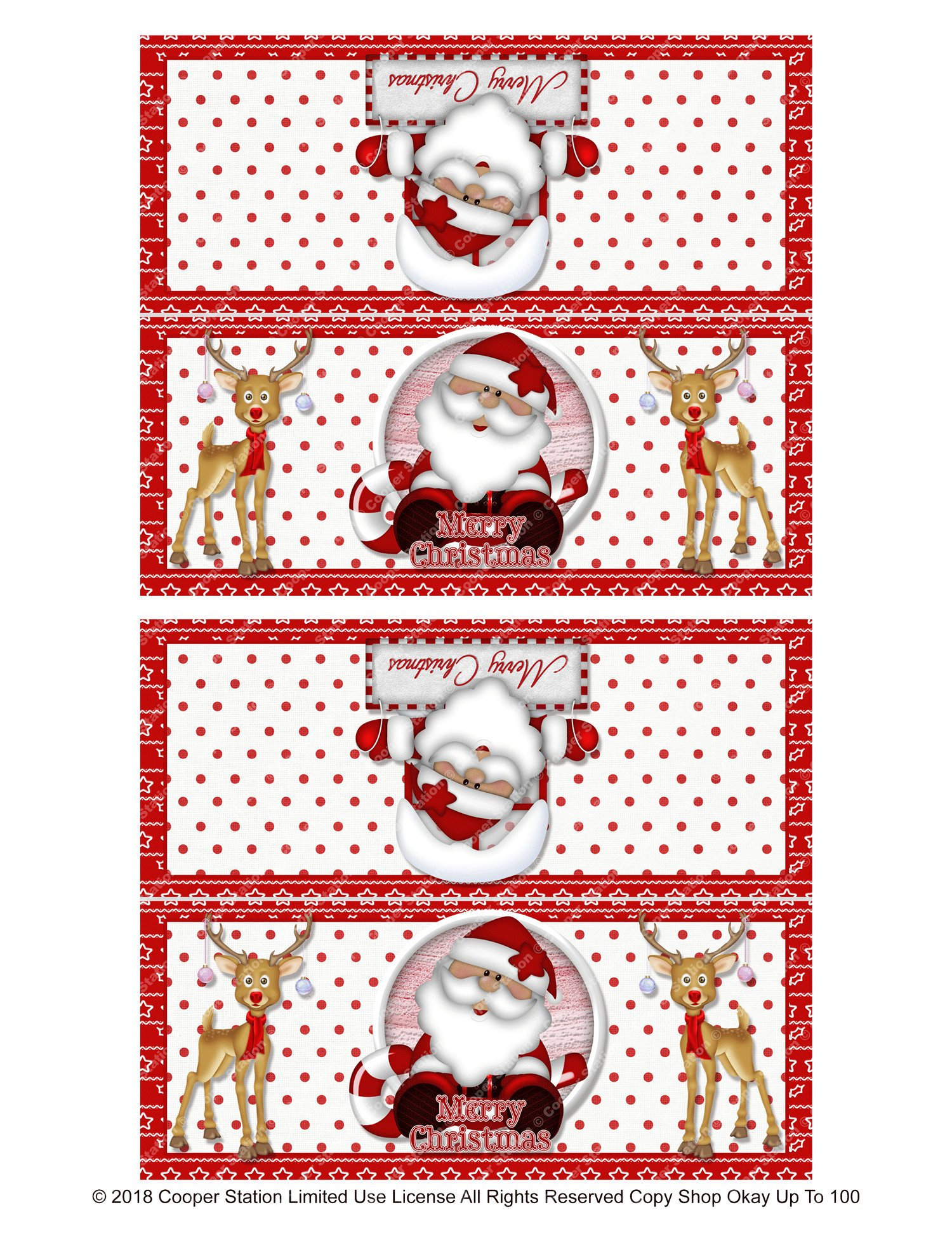 Christmas Treat Bag Topper Template