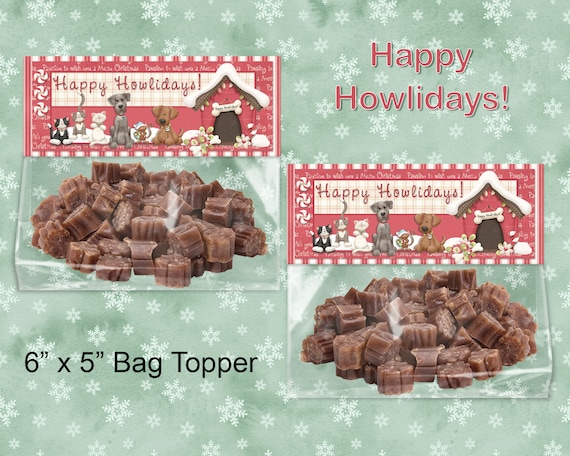 DIY Digital Christmas Pet Treat Bag Topper Cat Dog Stocking