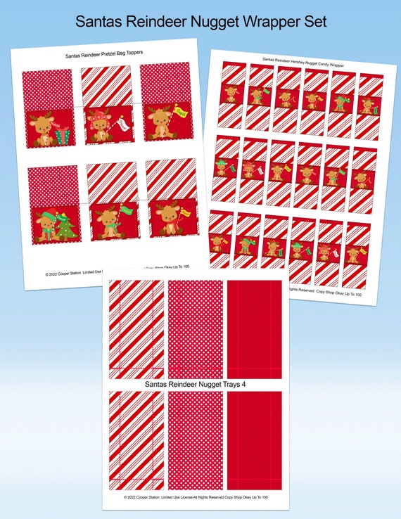 Digital Printable Hershey Nugget Christmas Candy Wrapper Set - Etsy