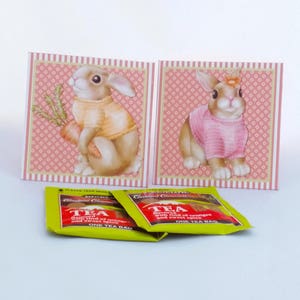 Digital Printable Easter Tea Bag Wrappers - Tea Bag Envelopes -Bunny Tea Bag Envelope