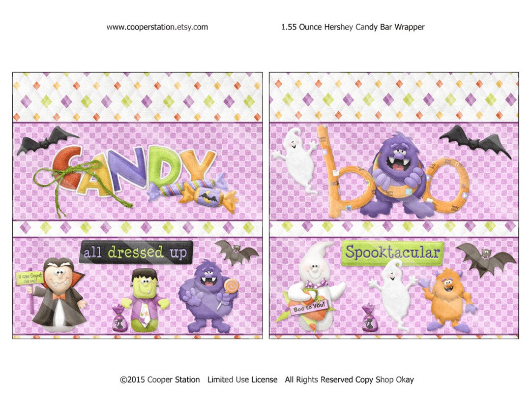 Digital Printable Halloween Hershey Candy Bar Wrapper - Etsy