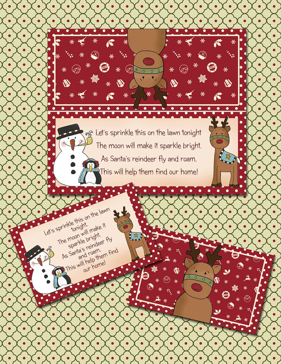 Digital Printable Reindeer Snack Bag Topper 103 - Etsy