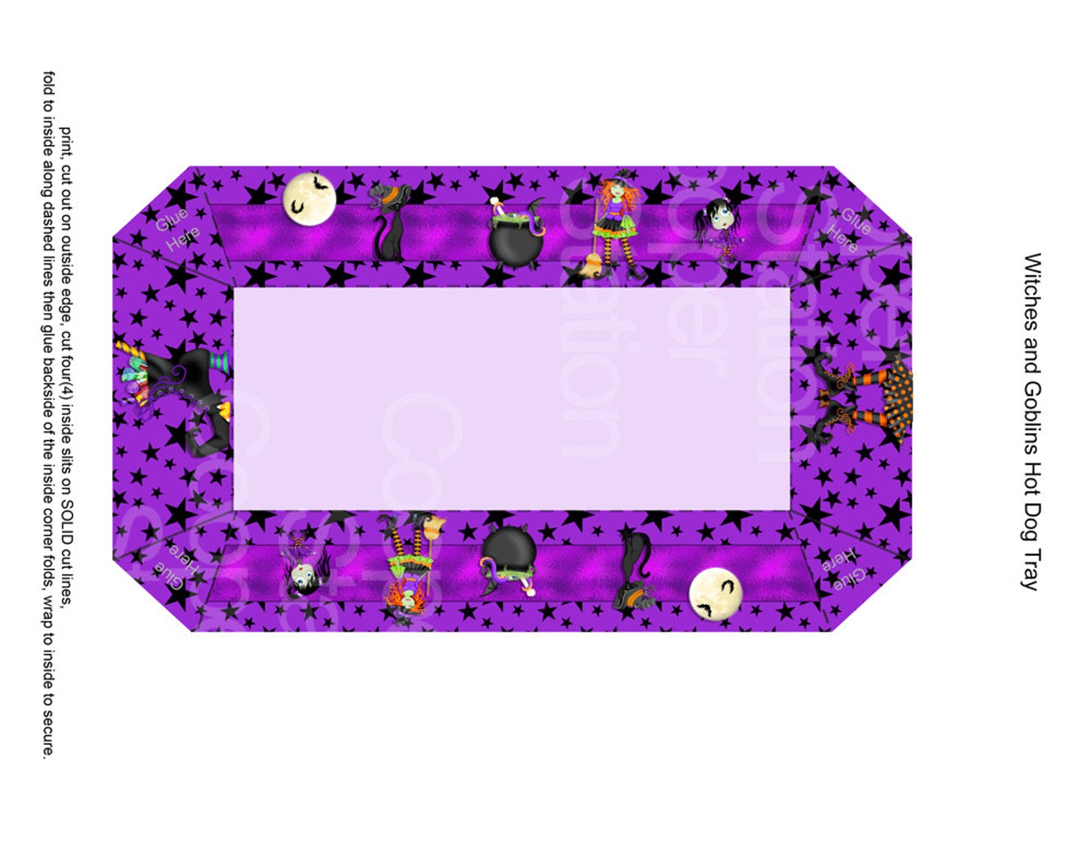 Digital Printable Hot Dog Tray Halloween Hot Dog Tray - Etsy