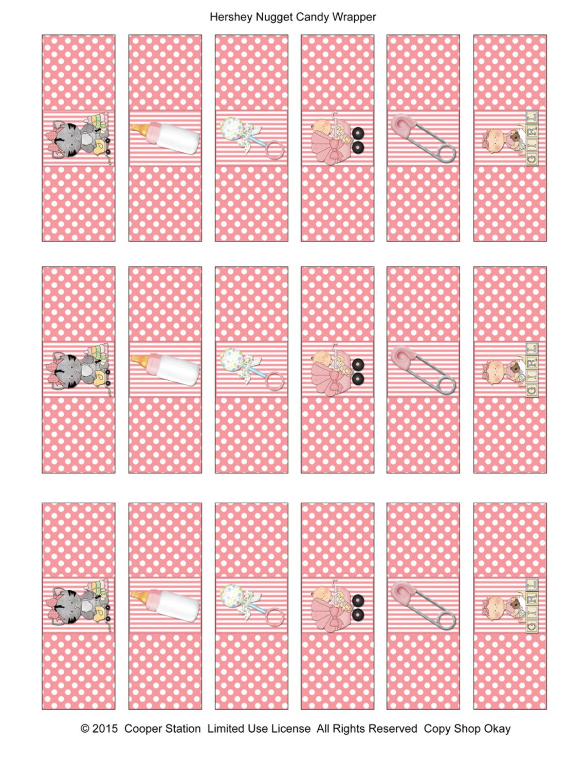 Printable Hershey Nugget Candy Wrappers Baby Girl Style - Etsy