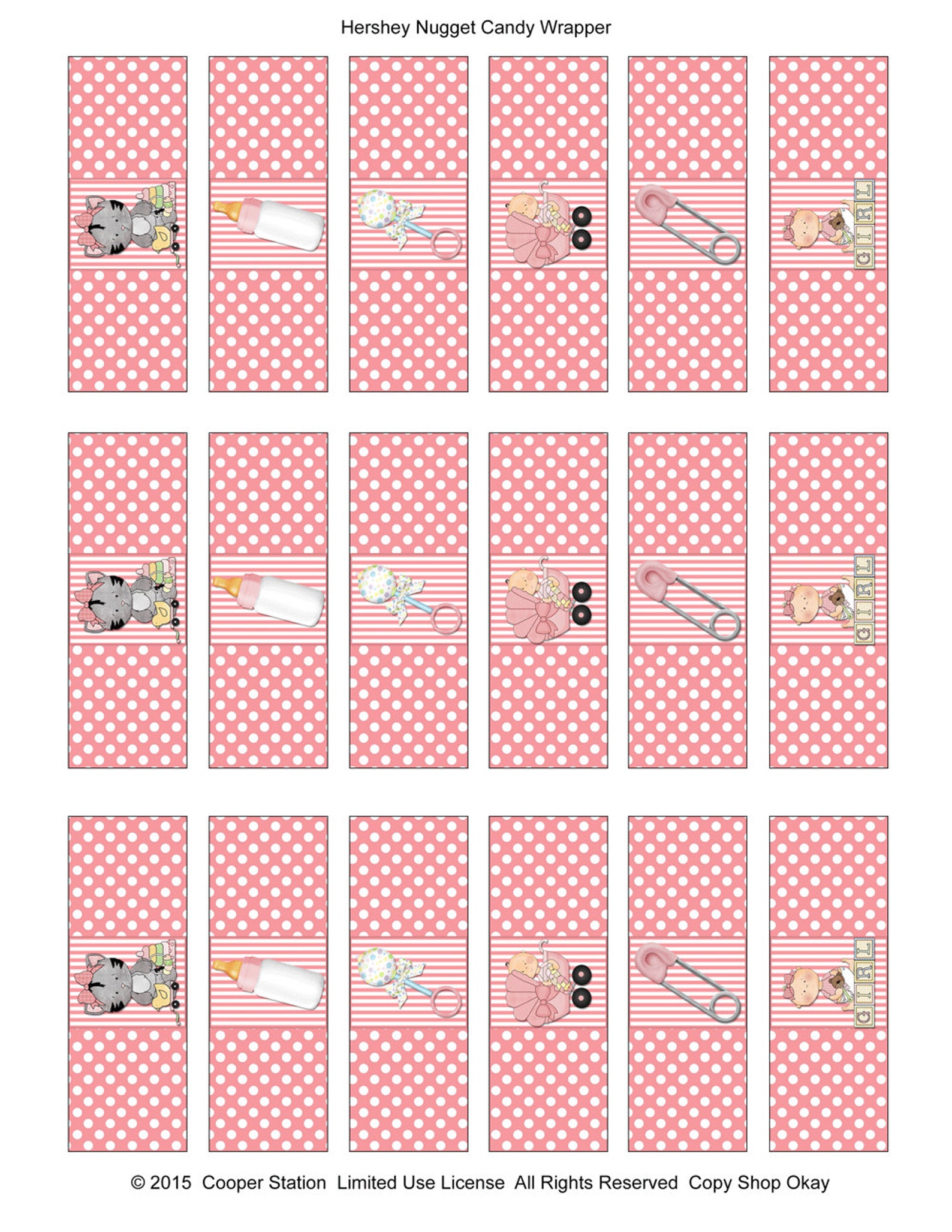 Printable Hershey Nugget Candy Wrappers Baby Girl Style - Etsy