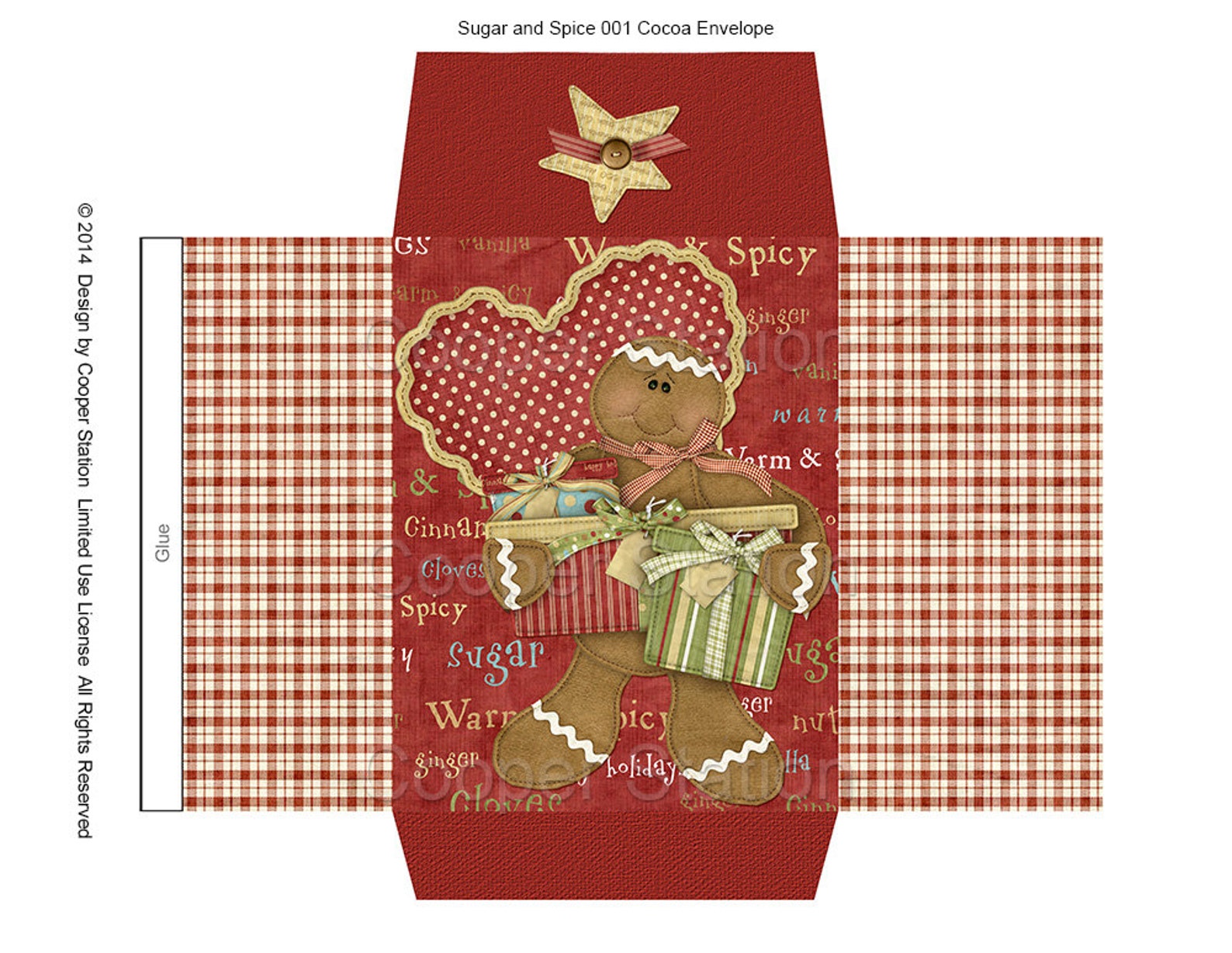 Digital Printable Cocoa Envelope Sugar and Spice 001 | Etsy
