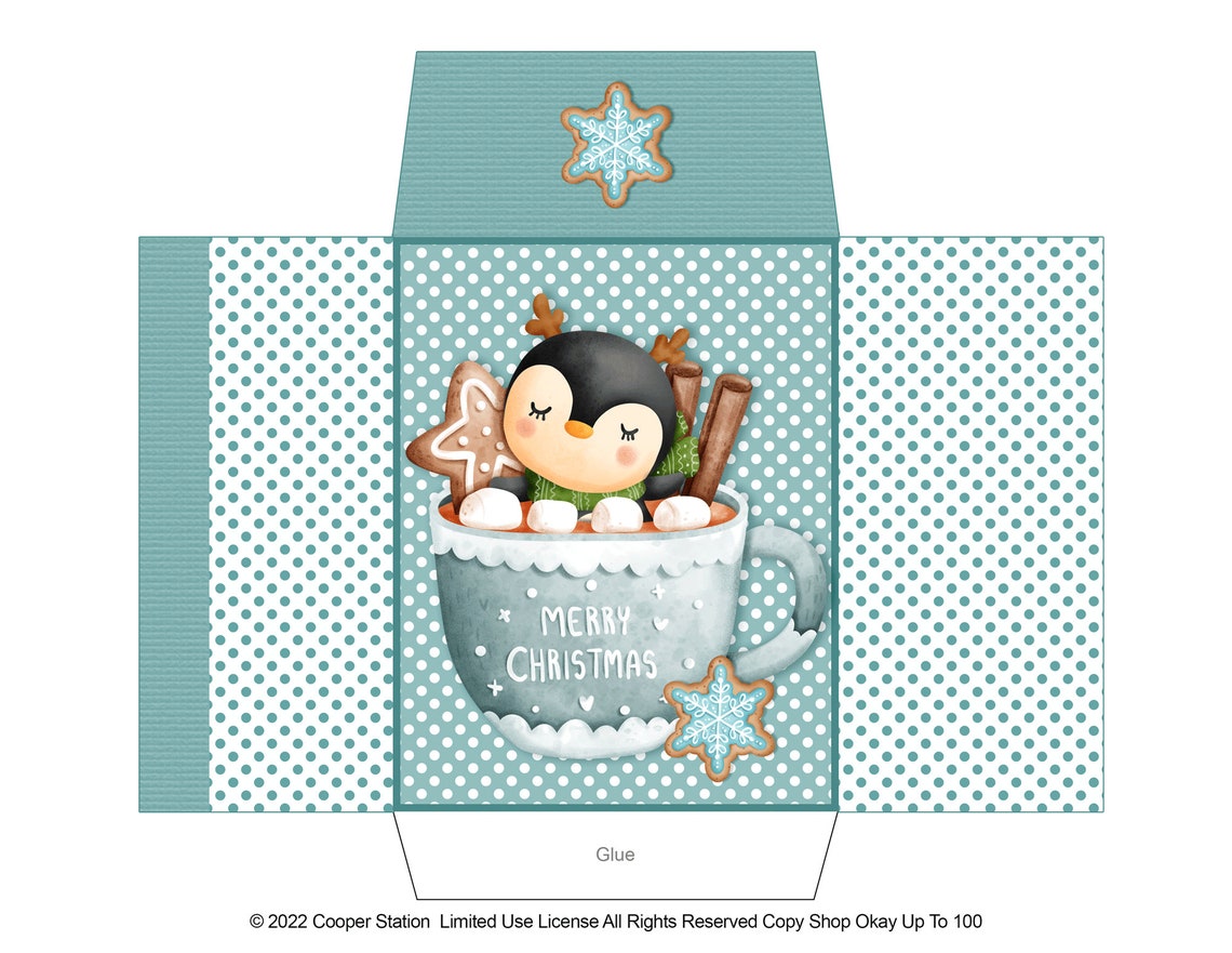 Digital Printable Reindeer Cocoa Envelope or Potpourri or - Etsy