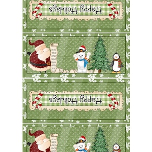Digital Printable Bag Topper Happy Holiday Theme