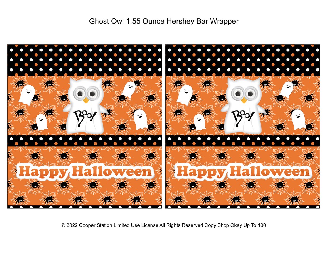 Halloween Digital Printable Hershey Candy Bar Wrapper and Box - Etsy