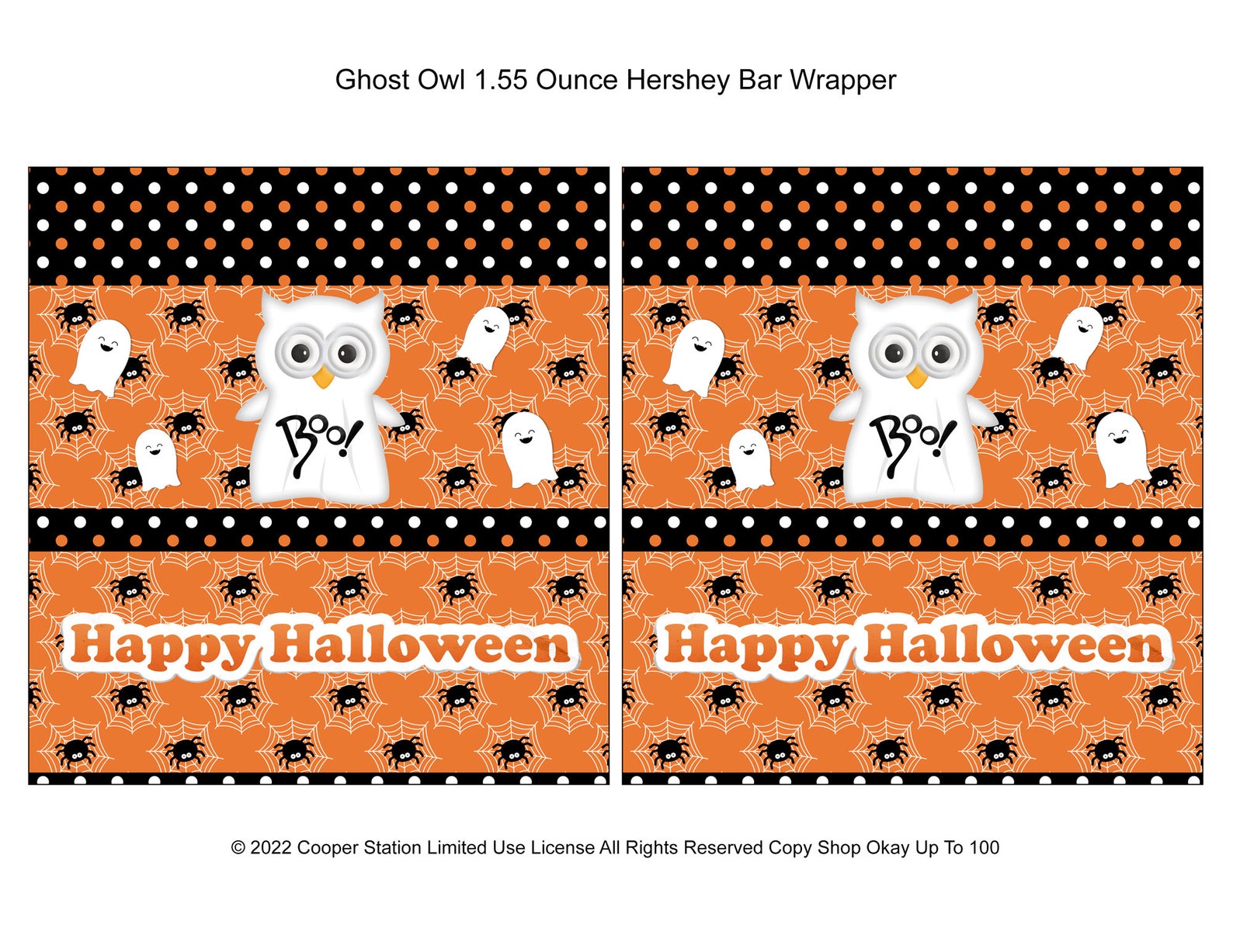 Halloween Digital Printable Hershey Candy Bar Wrapper and Box - Etsy