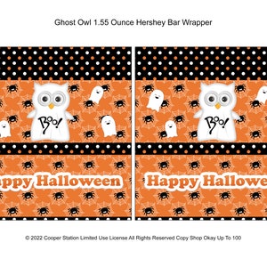 Halloween Digital Printable Hershey Candy Bar Wrapper and Box Set Candy ...