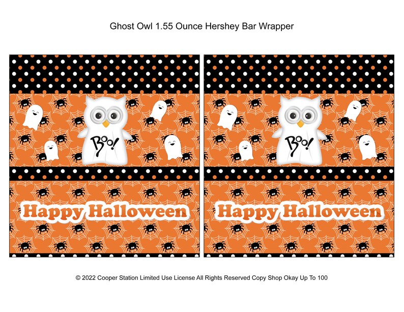 Halloween Digital Printable Hershey Candy Bar Wrapper and Box - Etsy