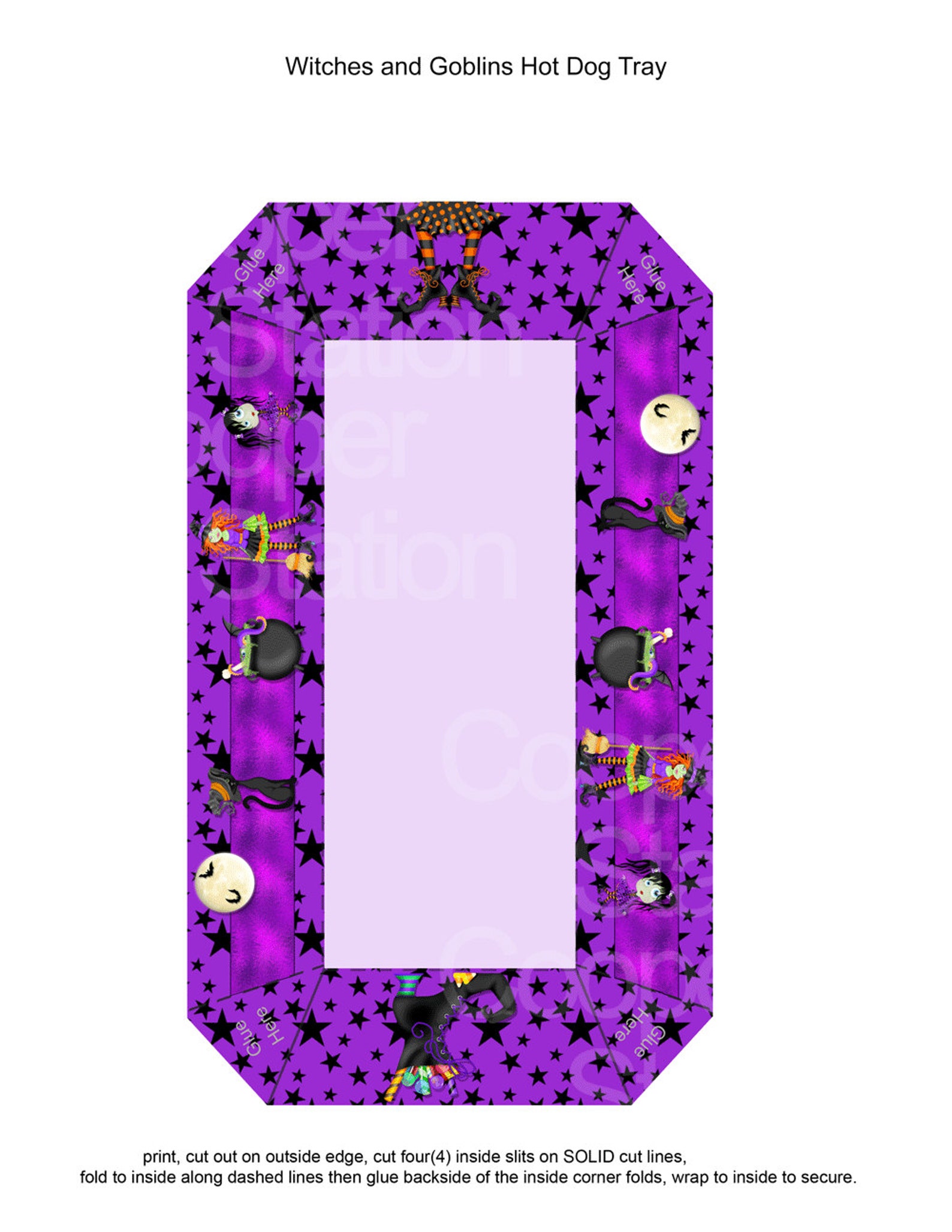 Digital Printable Hot Dog Tray Halloween Hot Dog Tray - Etsy