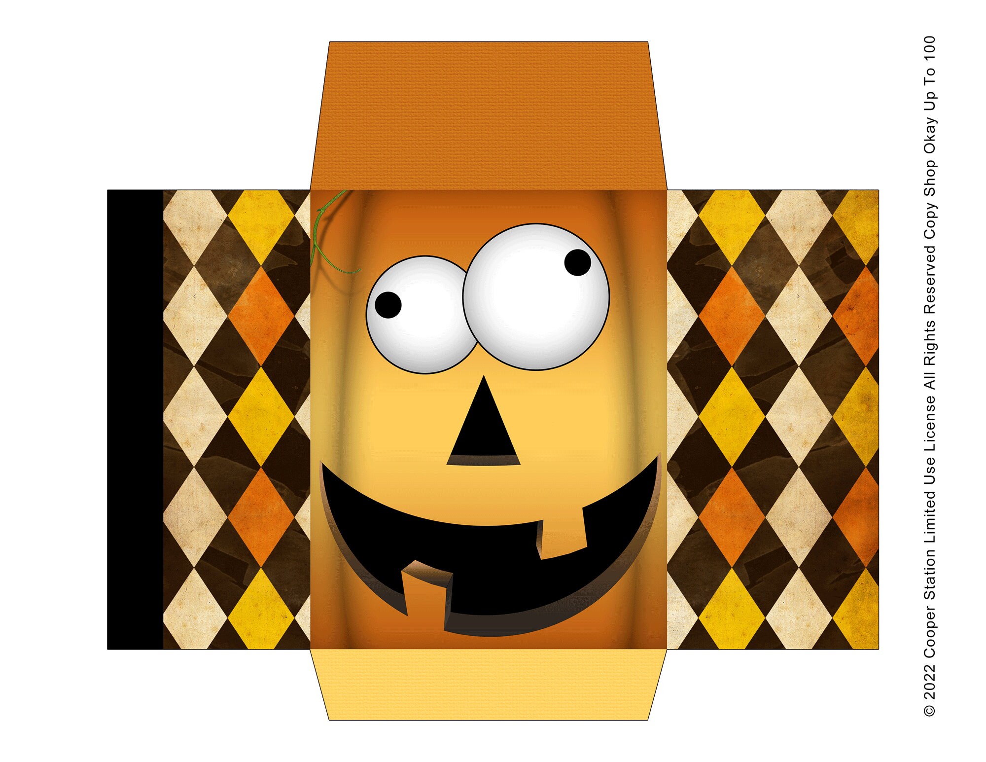 Digital Printable Pumpkin Face Cocoa Envelope or Potpourri or Sachet Envelope