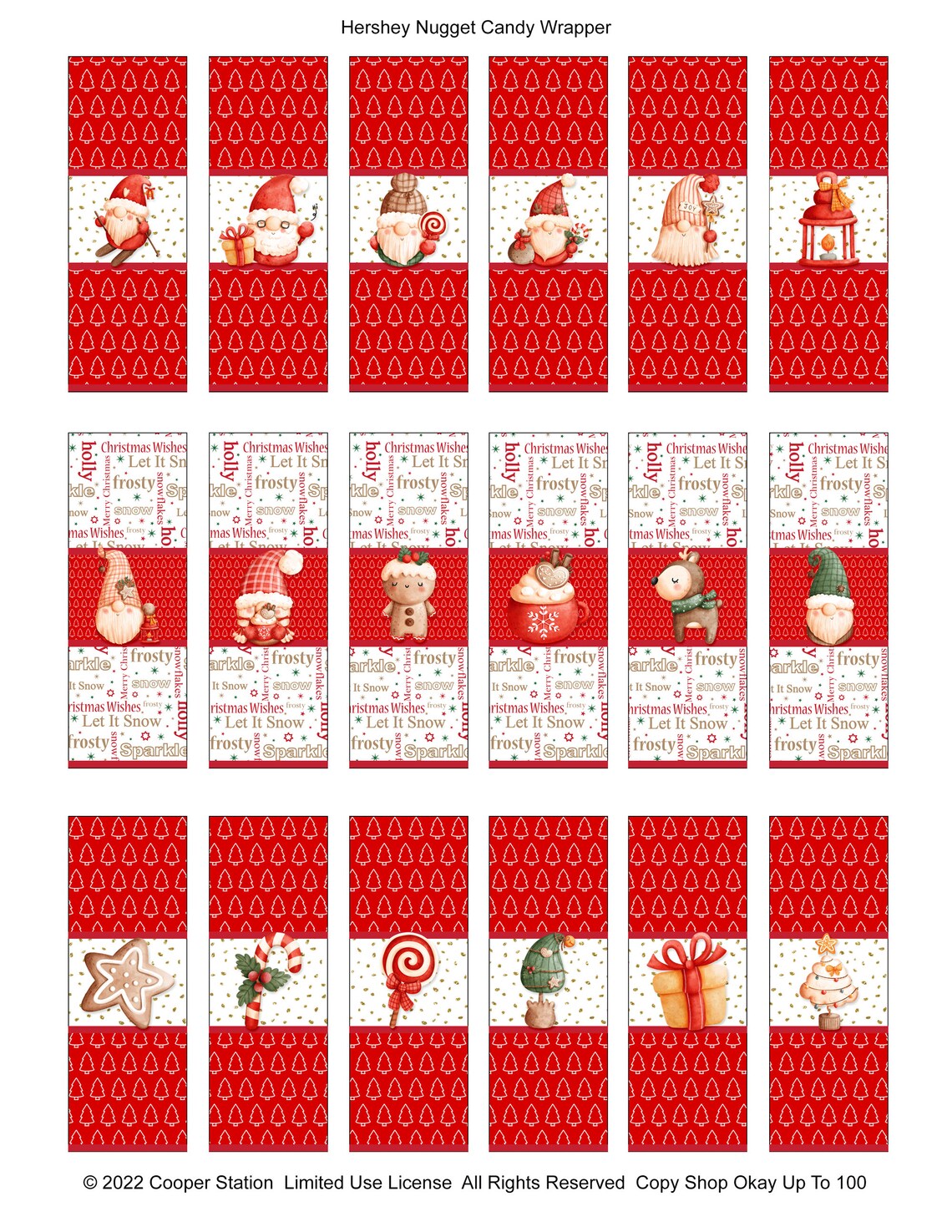 Digital Printable Hershey Nugget Holiday Candy Wrapper Set - Etsy