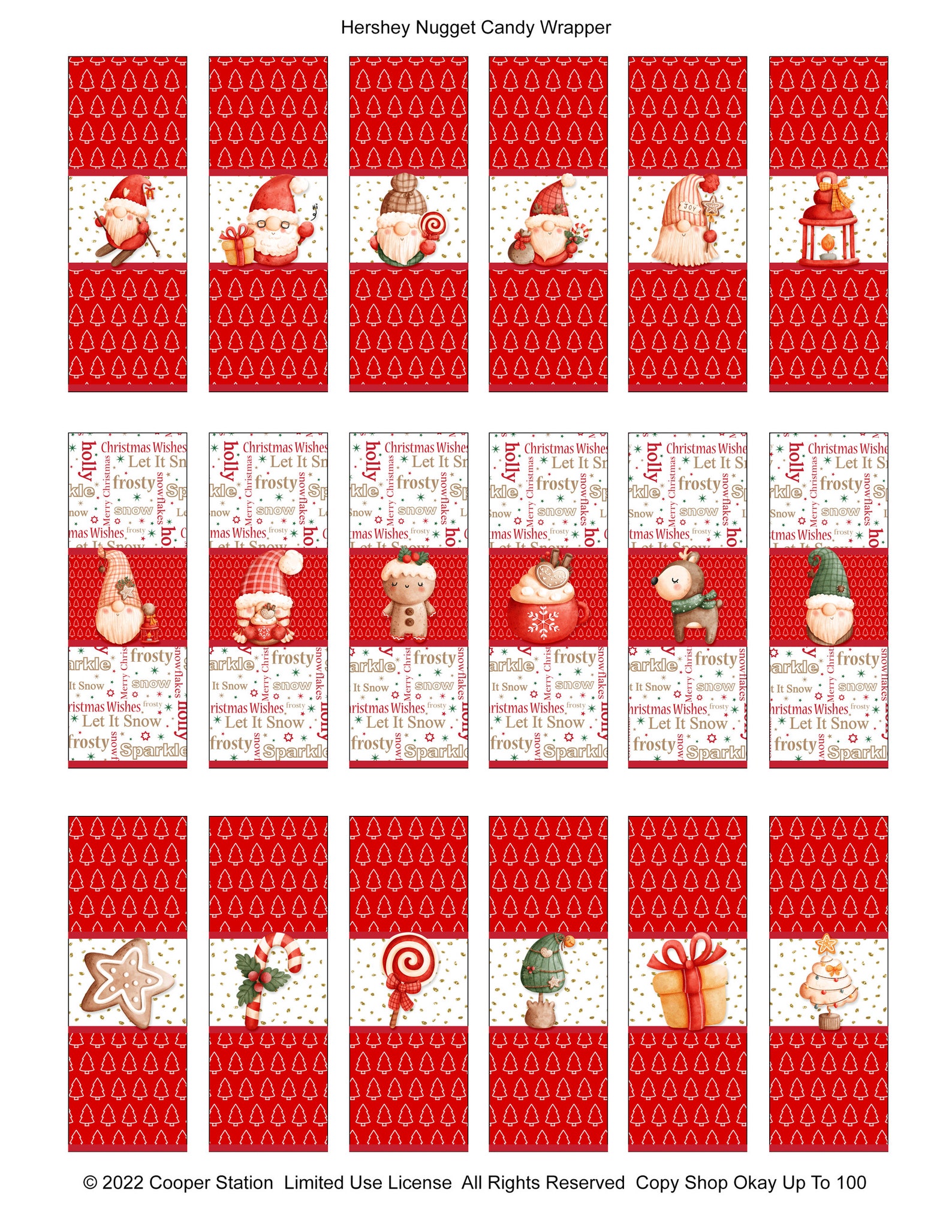 Digital Printable Hershey Nugget Holiday Candy Wrapper Set - Etsy