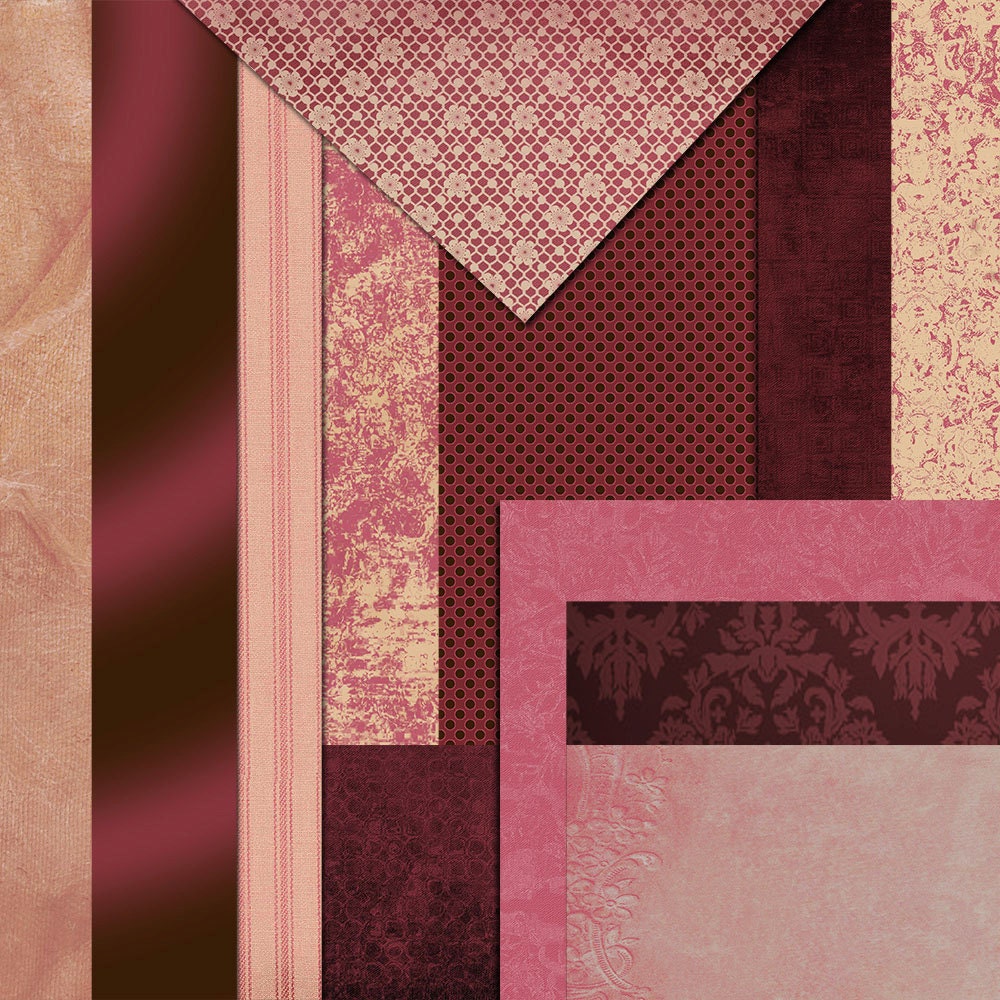 DIY Chocolate Raspberry Grunge Digital Paper Pack DP018 - Etsy