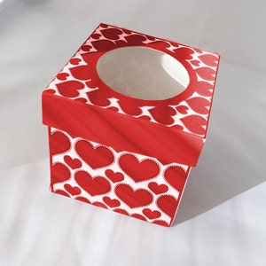 Digital Cupcake Box Valentine Theme