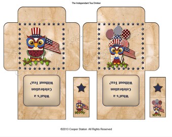 Independence Day Digital Tea Wrappers