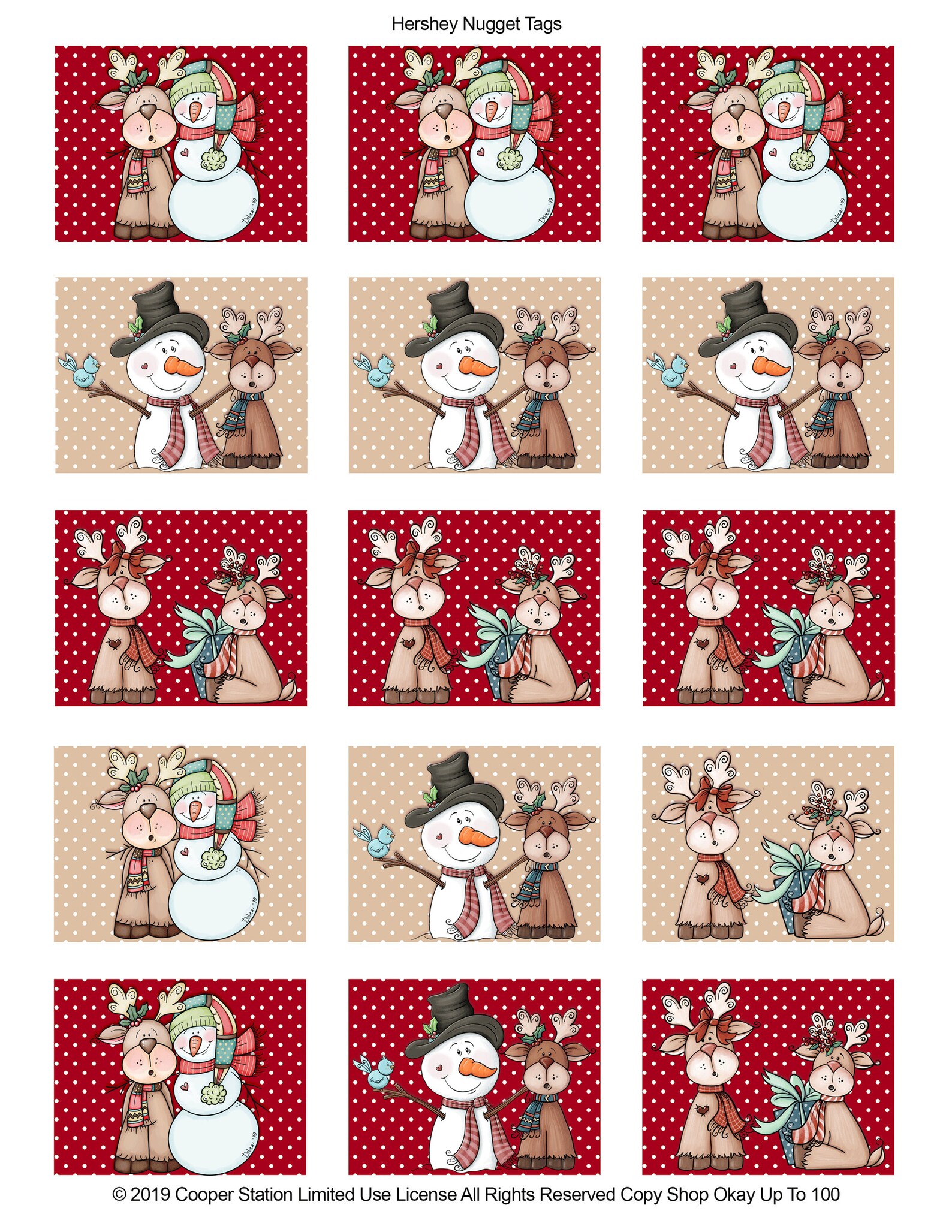 Snowmen and Reindeer Hershey Nugget Candy Bar Wrapper Set With - Etsy