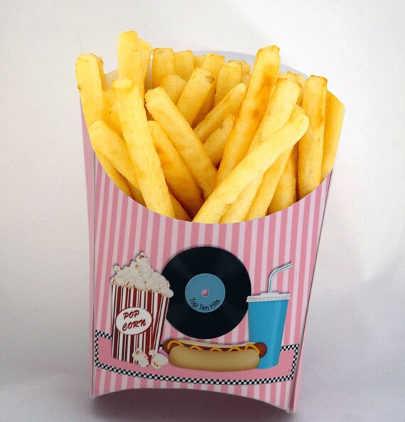 Download Digital Printable French Fry Box Retro French Fries Holder Etsy