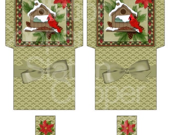 Printable Christmas Tea Wrapper, Holiday Tea Envelope