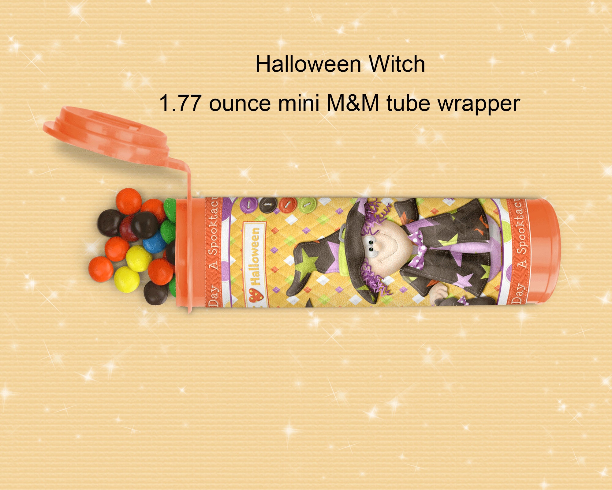 Digital Printable Halloween M & M Minis 1.77 Oz. Tube Candy 