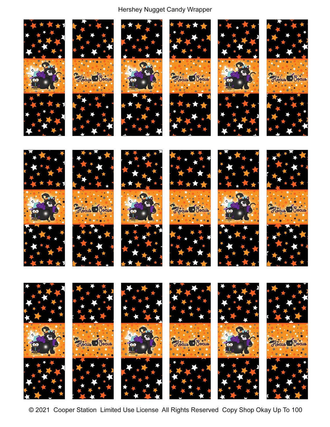 Digital Printable Hershey Nugget Halloween Candy Wrappers - Etsy