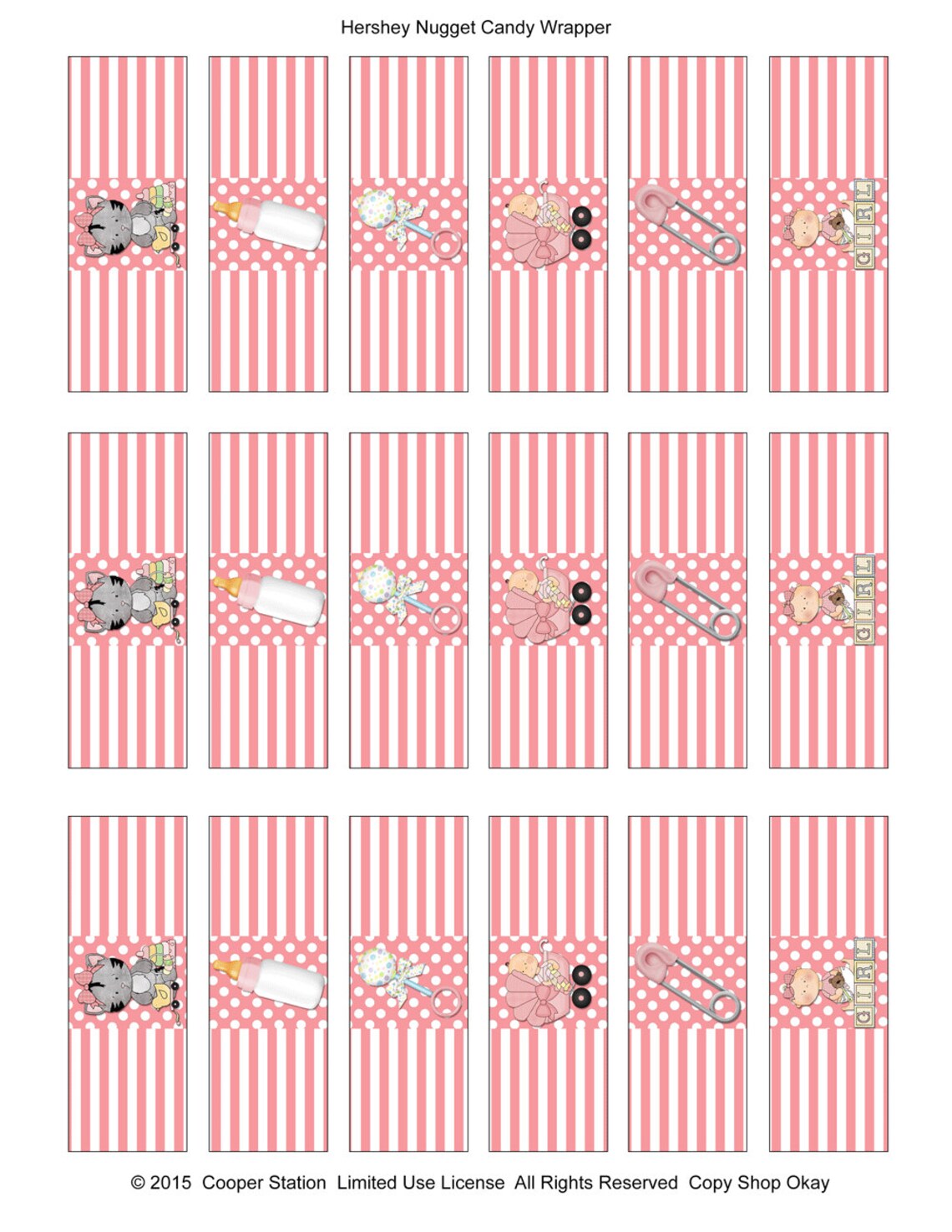 Printable Hershey Nugget Candy Wrappers Baby Girl Style - Etsy