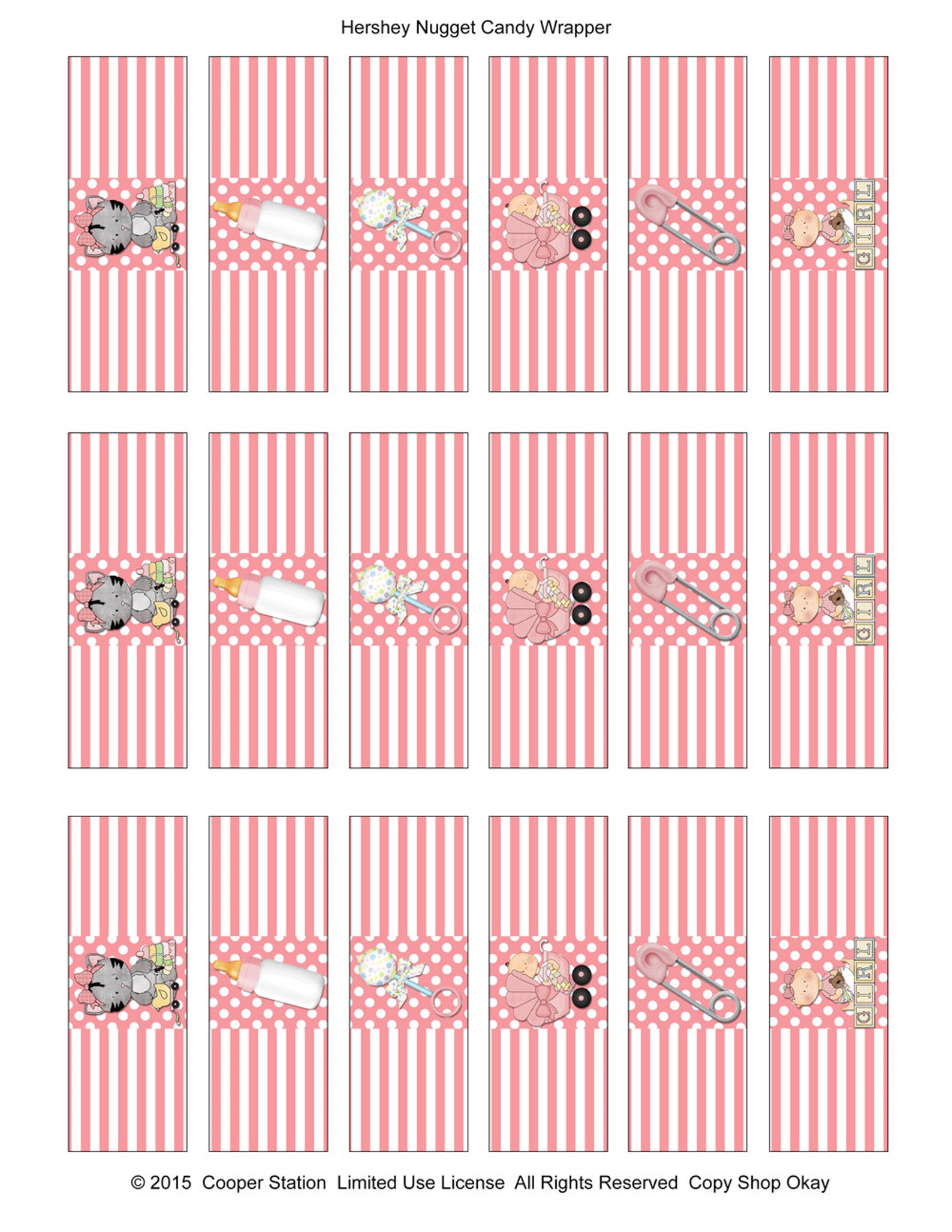 Printable Hershey Nugget Candy Wrappers Baby Girl Style - Etsy