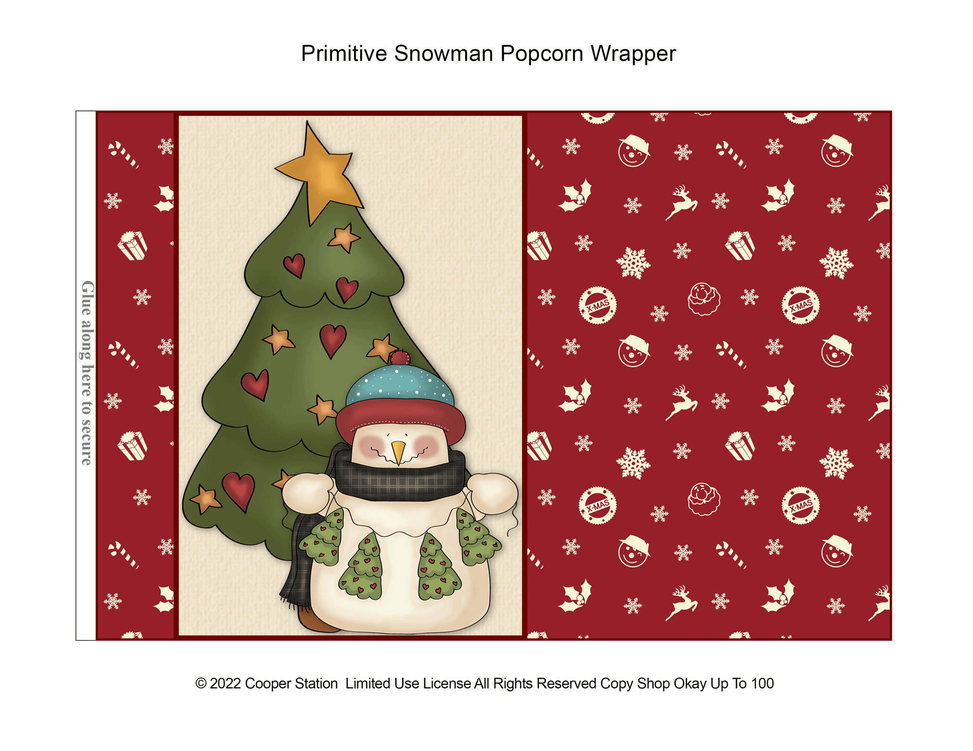 digital-printable-primitive-style-snowman-popcorn-wrapper-santa-instant-download-party-favor-stocking-stuffer-etsy