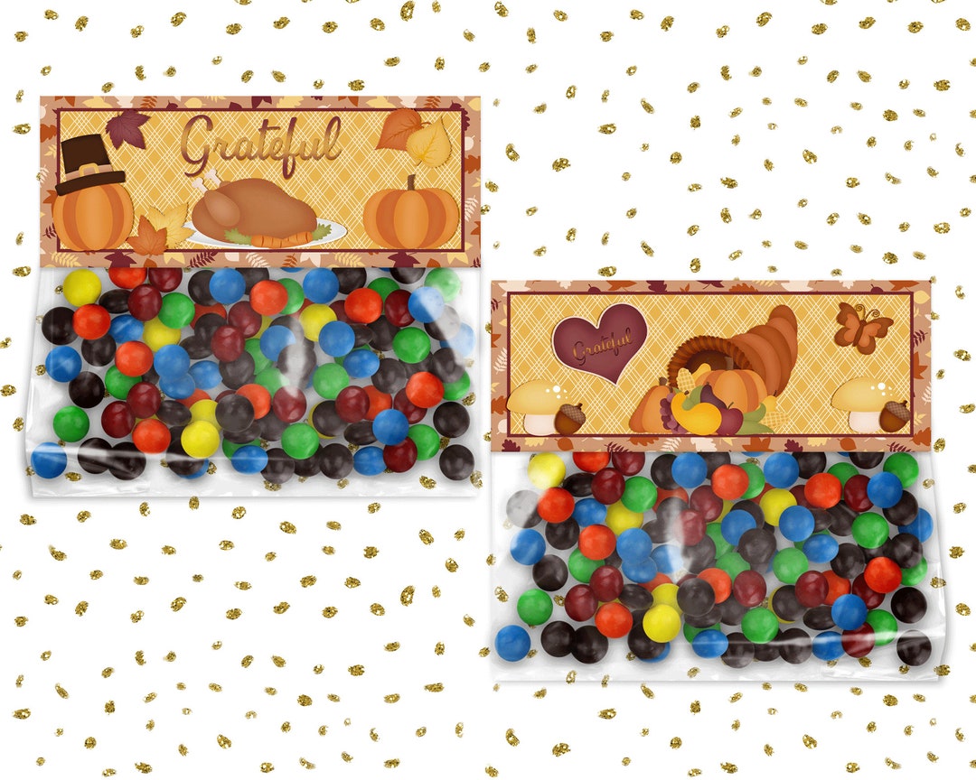 Digital Printable Thanksgiving Bag Topper - Hershey Nugget Wrapper and ...